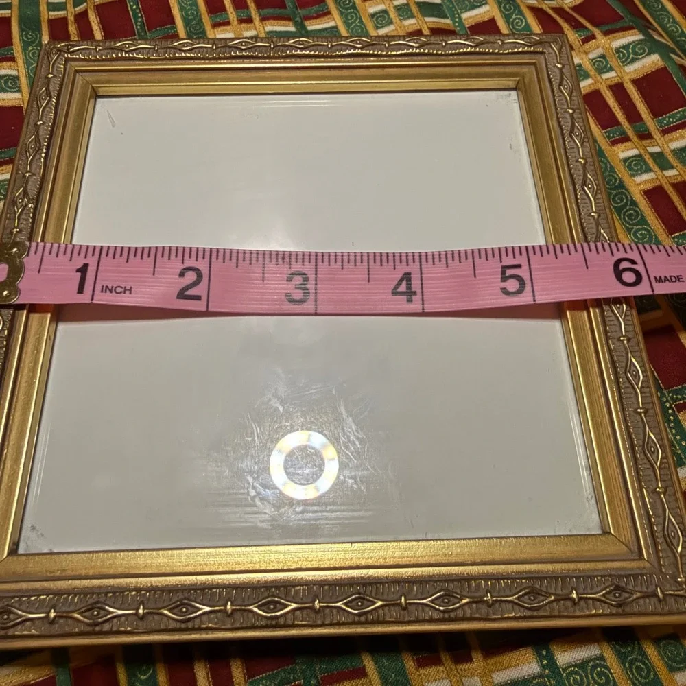 Vintage Gold Picture Frame Set Ornate Embossed Vine Diamond 5x7 5x5 Tabletop